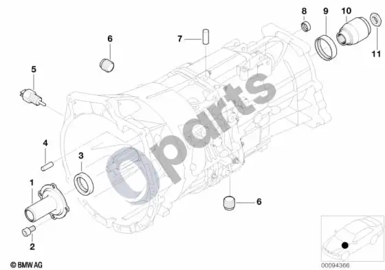BMW 3 E46 GS5-39DZ AWD, korpusas ir papildomos dalys – schema