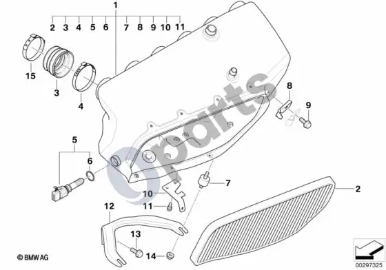 BMW 3 E46 įsiurbimo kolektorius/filtro elementas – schema