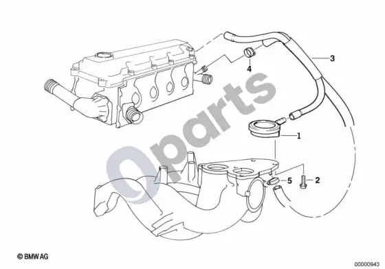 BMW 3 E46 karterio vėdinimas – schema