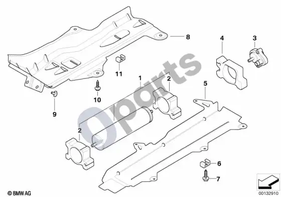 BMW 3 E46 kuro filtras, pašildymo vožtuvas; 2001.09 - ... – schema