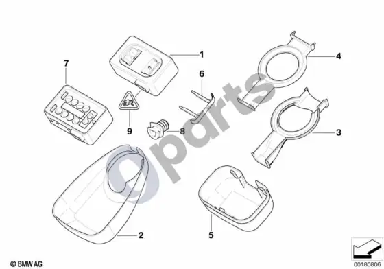 BMW 3 E46 lietaus jutiklis, atskiri komponentai – schema
