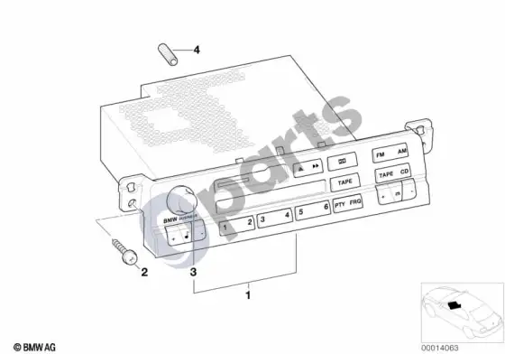 BMW 3 E46 modifikacija: radijas reverse į business – schema