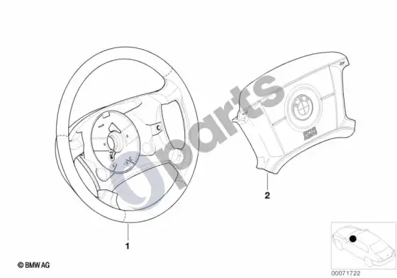BMW 3 E46 odinis vairas dviejų spalvų; ... - 2000.06 – schema