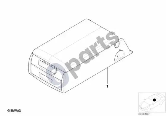 BMW 3 E46 papildomas įrengimas, daugiafunkcis galinis porankis – schema