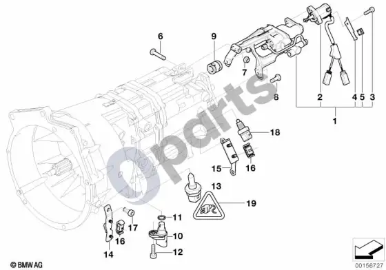 BMW 3 E46 pavarų dėžės dalys SMG – schema