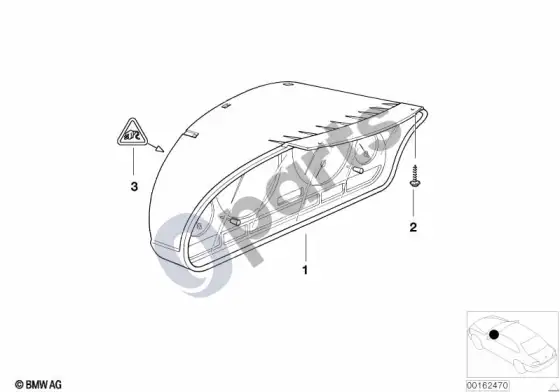 BMW 3 E46 prietaisų skydelis – schema