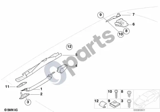 BMW 3 E46 rankenėlė – schema