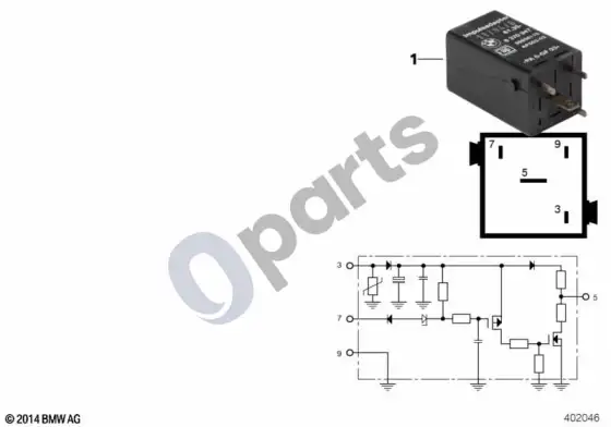 BMW 3 E46 relė, impulsų adapteris, juodas – schema
