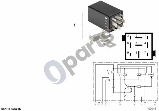 BMW 3 E46 relė, tylios signalizacijos, juoda – schema