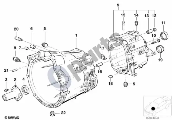 BMW 3 E46 s5d...z korpusas + tvirtinimo dalys; ... - 2001.09 – schema