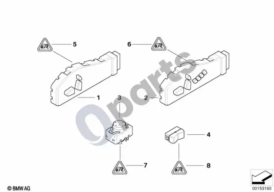 BMW 3 E46 sėdynės reguliavimo jungiklis – schema
