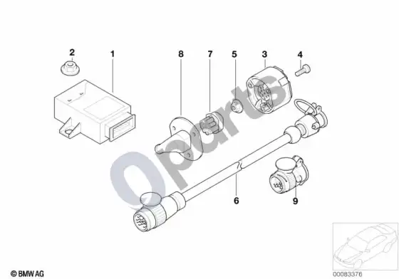 BMW 3 E46 vilkimo kablio elektros dalys – schema