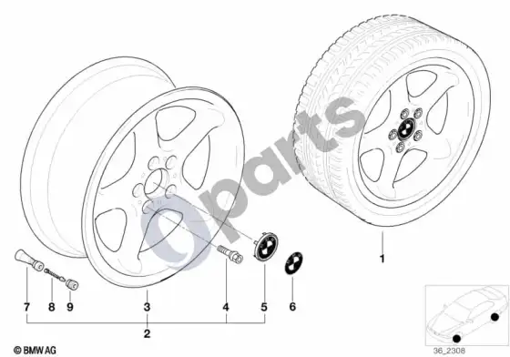 BMW 3 E46 apvalių stipinų dizainas (styl.18) – schema