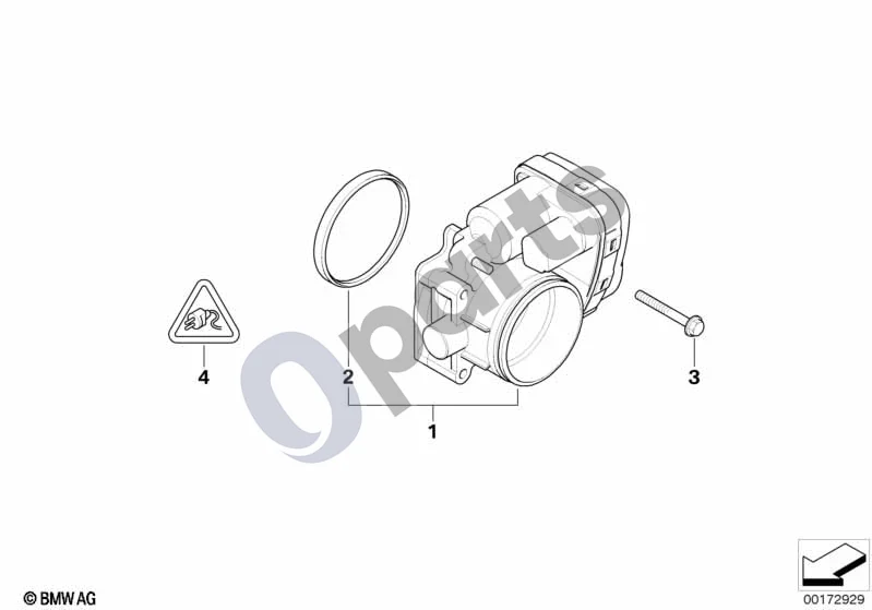 BMW 3 E46 (1998–2005) Droselio korpuso mazgas (M54) schema – Lizdinis kontaktas MLK 1.2 su sandarikliu ir laidu (0,35-0,5MM² AG)