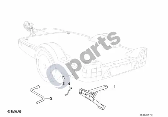 BMW 3 E46 galinės priekabos atramos – schema