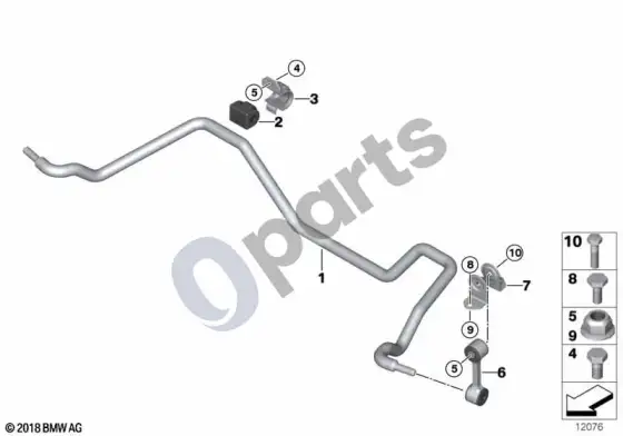 BMW 3 E46 galinis stabilizatorius – schema