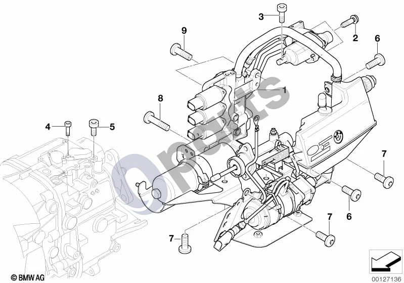 BMW 3 E46 (1998–2005) GS5S31BZ(SMG) Hidraulinis blokas schema – pozicija 05: Torx sraigtas (M6X12)