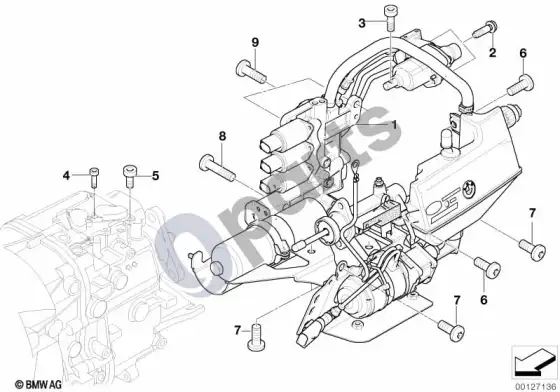 BMW 3 E46 gs5s31bz(smg) hidraulinis blokas – schema