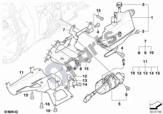 BMW 3 E46 gs5s31bz(smg) išsiplėtimo bakelis/siurblys – schema