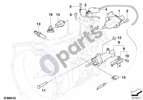 BMW 3 E46 gs5s31bz(smg) vykdymo mechanizmas/jutikliai – schema