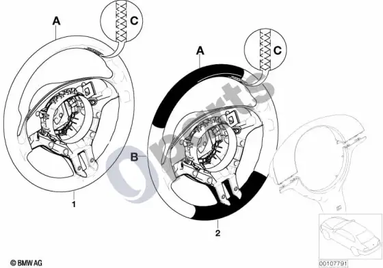 BMW 3 E46 individualus m sportinio vairo oro pagalvė SA710 – schema
