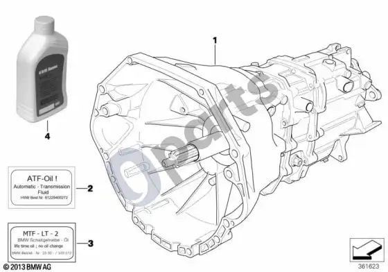 BMW 3 E46 mechaninė pavarų dėžė s5d...z – schema