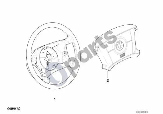 BMW 3 E46 medinis/odinis vairo ratlankis – schema