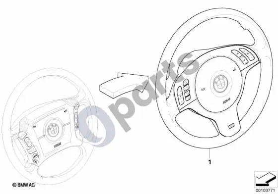 BMW 3 E46 modifikacija, 4 stipinų MFL vairas => m sport – schema