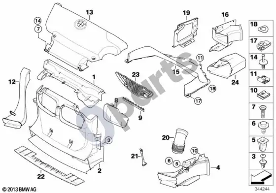 BMW 3 E46 oro kanalas (M54) – schema