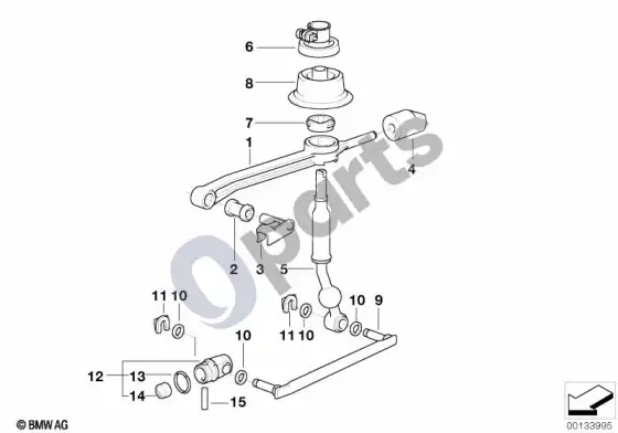 BMW 3 E46 pavarų perjungimas, mechaninė pavarų dėžė – schema