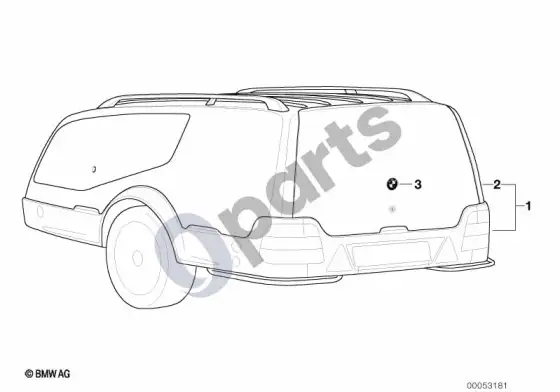 BMW 3 E46 priekabos gaubtas – schema