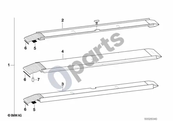 BMW 3 E46 priekabos pakrovimo rampa – schema
