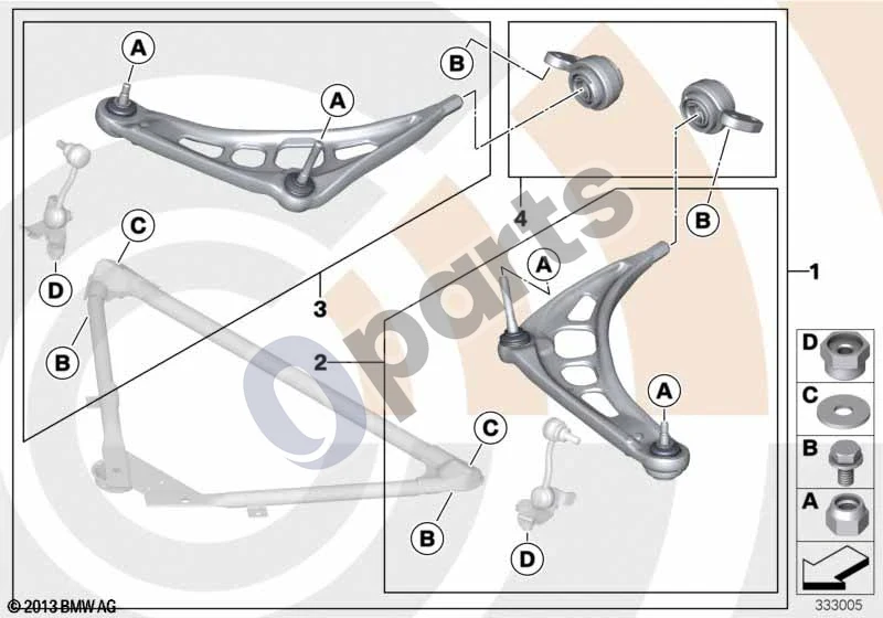BMW 3 E46 (1998–2005) Svirties techninės priežiūros komplektas / Value Line schema – pozicija 01: Svirties komplektas (VALUE PARTS)