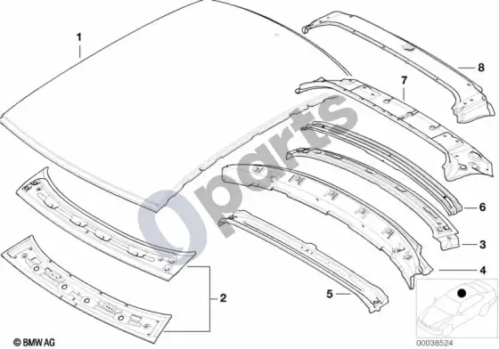 BMW 3 E46 stogas – schema