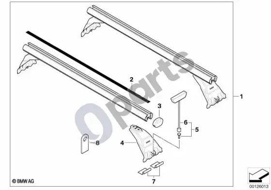 BMW 3 E46 stogo bagažinė – schema