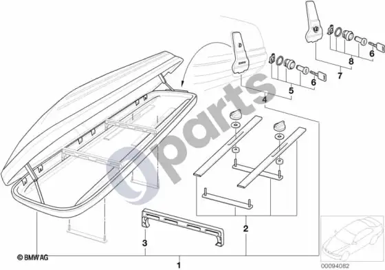 BMW 3 E46 universali stogo dėžė – schema