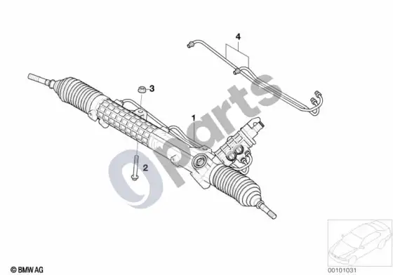 BMW 3 E46 vairo stiprintuvas – schema