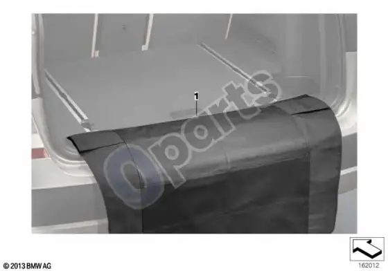 BMW 3 E90 E91 apsauginis kilimėlis, bagažinės slenksčio – schema