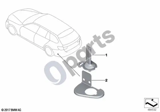 BMW 3 E90 E91 atskiri antenos komponentai, specialiosios paskirties transporto priemonė – schema