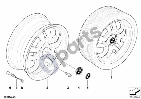 BMW 3 E90 E91 BMW alloy wheel, double spoke 154 – schema