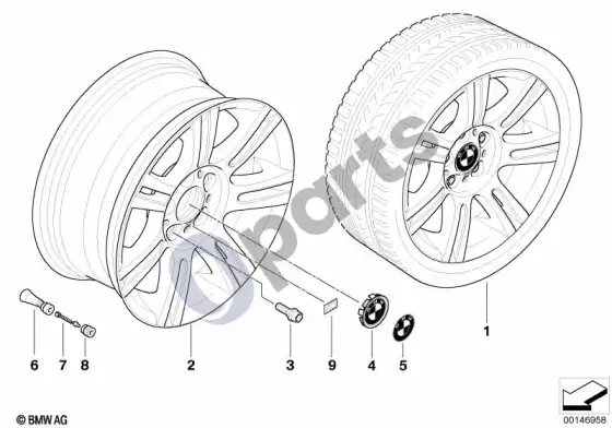 BMW 3 E90 E91 BMW alloy wheel, m double spoke 194 – schema