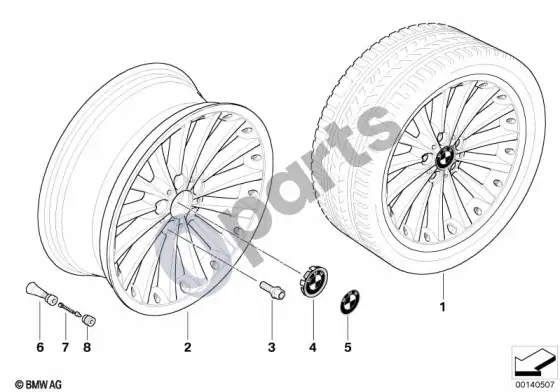 BMW 3 E90 E91 BMW composite wheel, radial spoke 198 – schema