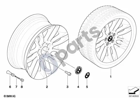 BMW 3 E90 E91 BMW LA wheel/double spoke 195 – schema