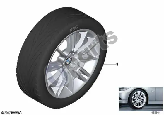 BMW 3 E90 E91 BMW LA wheel m star spoke 193M - 18" – schema