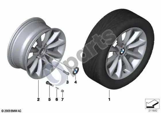 BMW 3 E90 E91 BMW LA wheel, star spoke 340 – schema