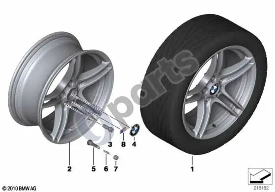 BMW 3 E90 E91 BMW lengvojo lydinio ratlankis, m dvigubos stipinos 313 – schema