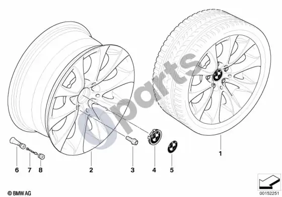 BMW 3 E90 E91 BMW light alloy wheel, v-spoke 188 – schema