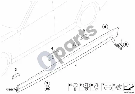 BMW 3 E90 E91 BMW performance aerodinamika, slenkstis – schema