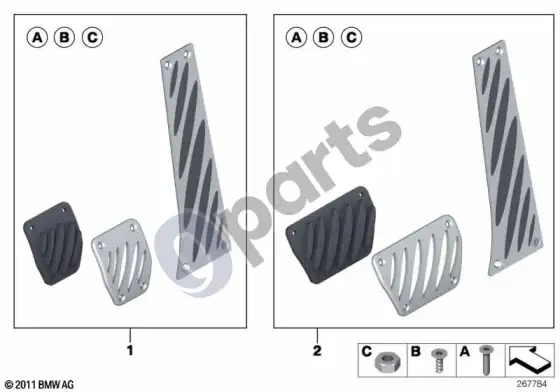 BMW 3 E90 E91 BMW performance aliuminio pedalai – schema