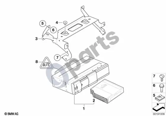 BMW 3 E90 E91 CD changer/bracket; ... - 2013.03 – schema